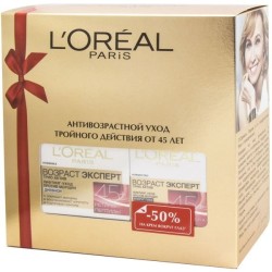 Набор, L'Oreal (Лореаль) 50 мл+15 мл Возраст эксперт трио актив 45+ крем дневной+крем вокруг глаз