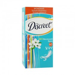 Прокладки женские ежедневные Discreet весенний бриз део трио дышащие 60 шт.